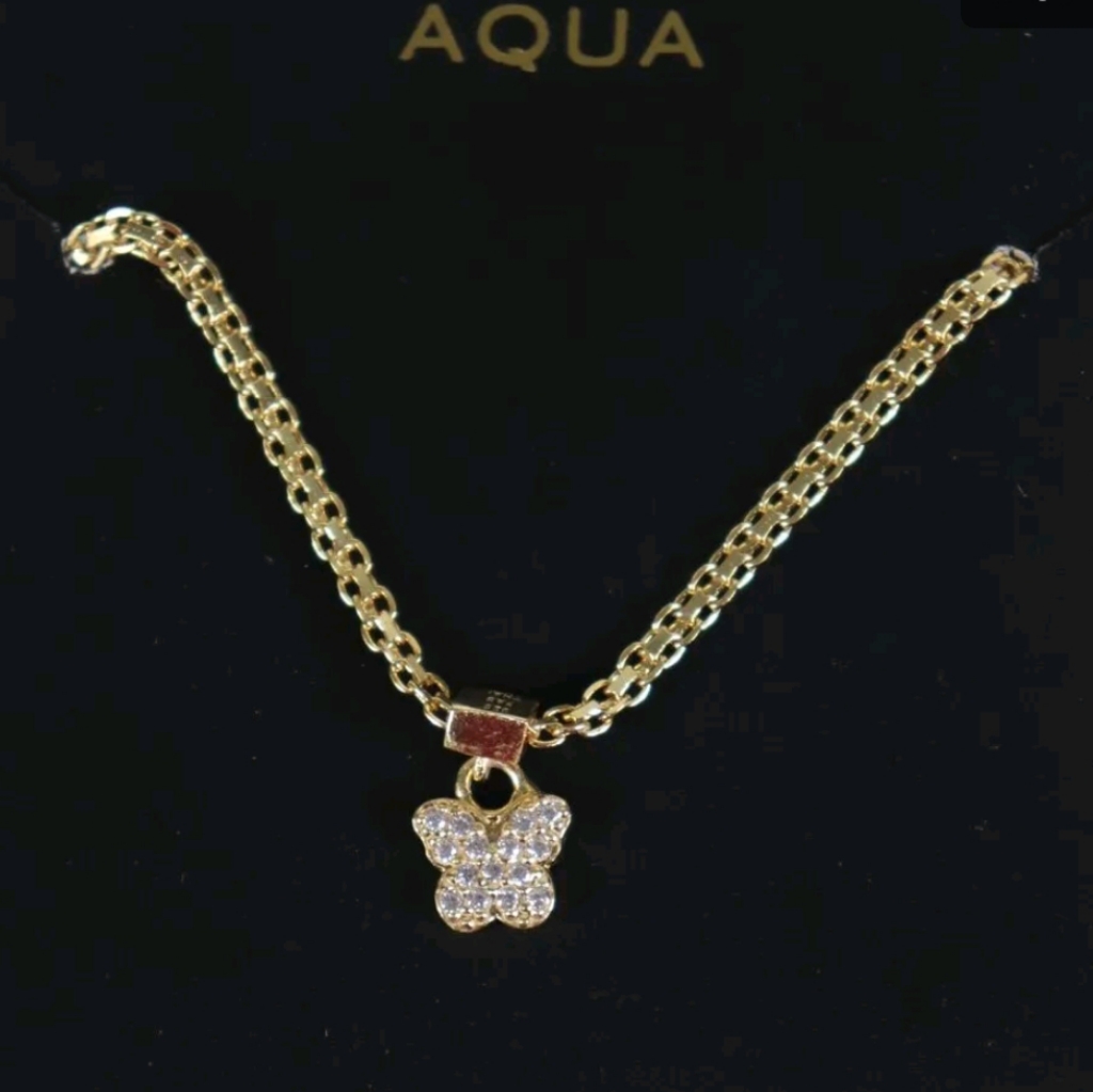 Nwt Aqua Gold Over Silver Butterfly Bracelet 40$